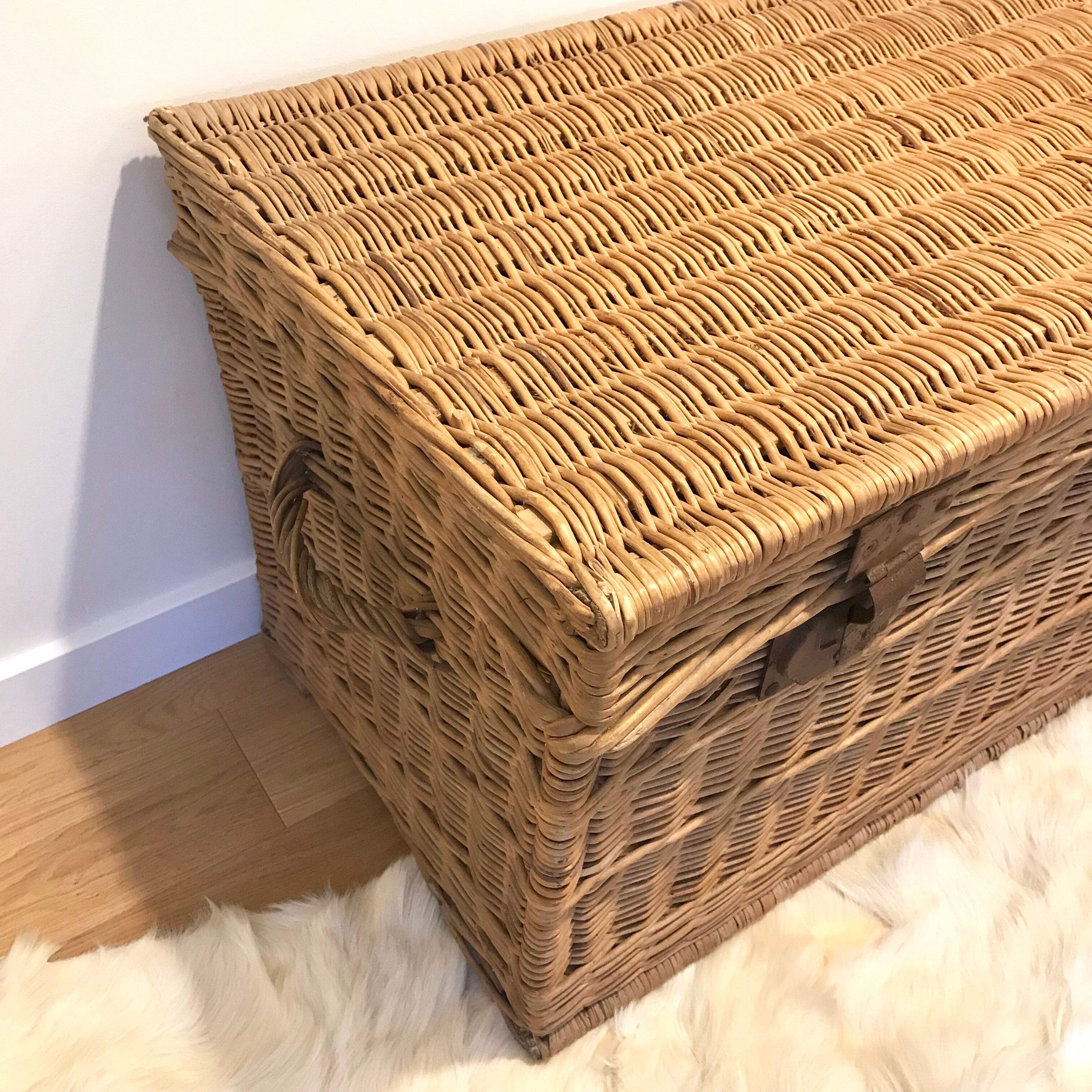 Large old wicker trunk