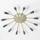 Very nice large 12-armed Mid Century Modern Brass Sputnik ceiling lamp