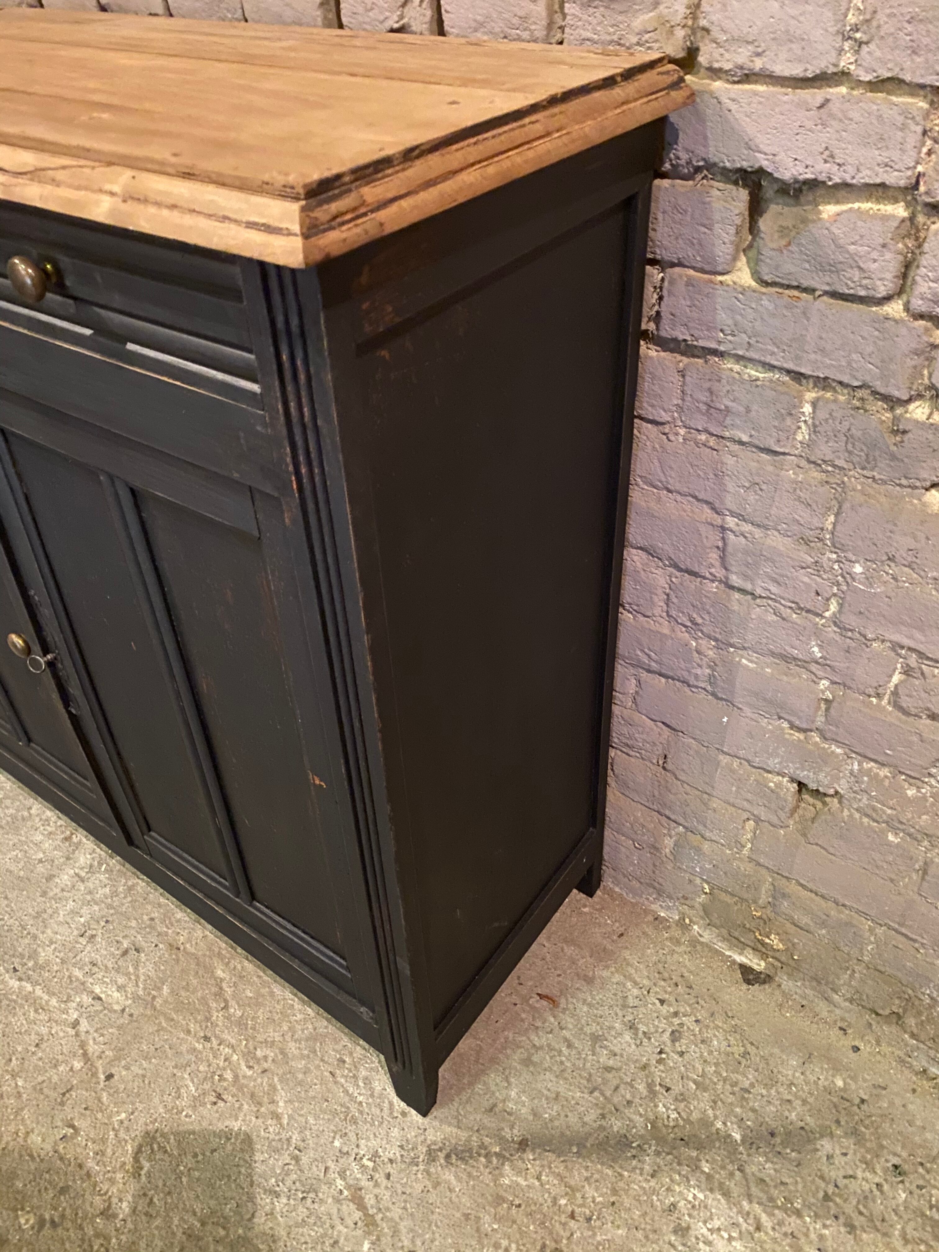 Vintage Parisian black patinated buffet