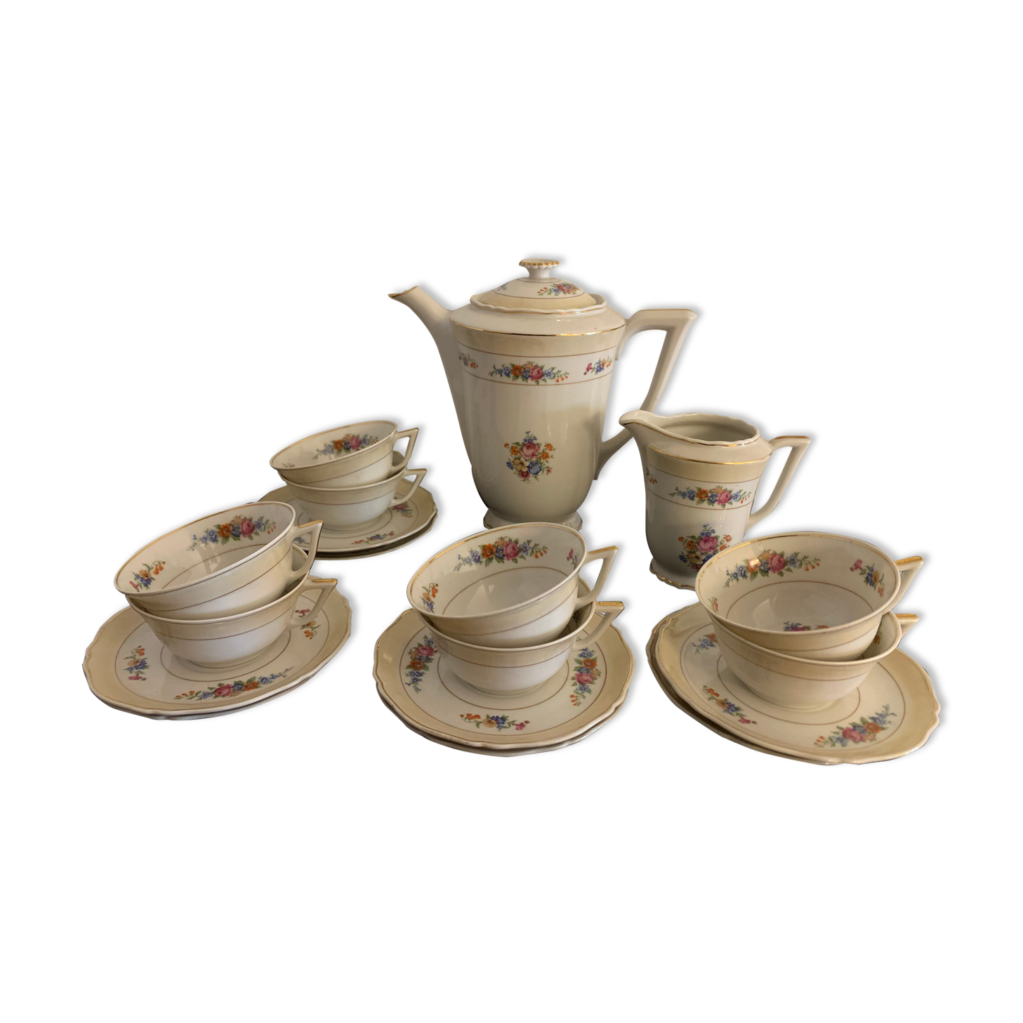 Limoges art deco porcelain coffee service by Legrand