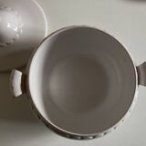 Neoclassical Festons Pierre Motton earthenware soup tureen from Gien, 1970