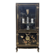 Cabinet d'affichage chinois vintage avec fleurs et oiseaux / Bohémien