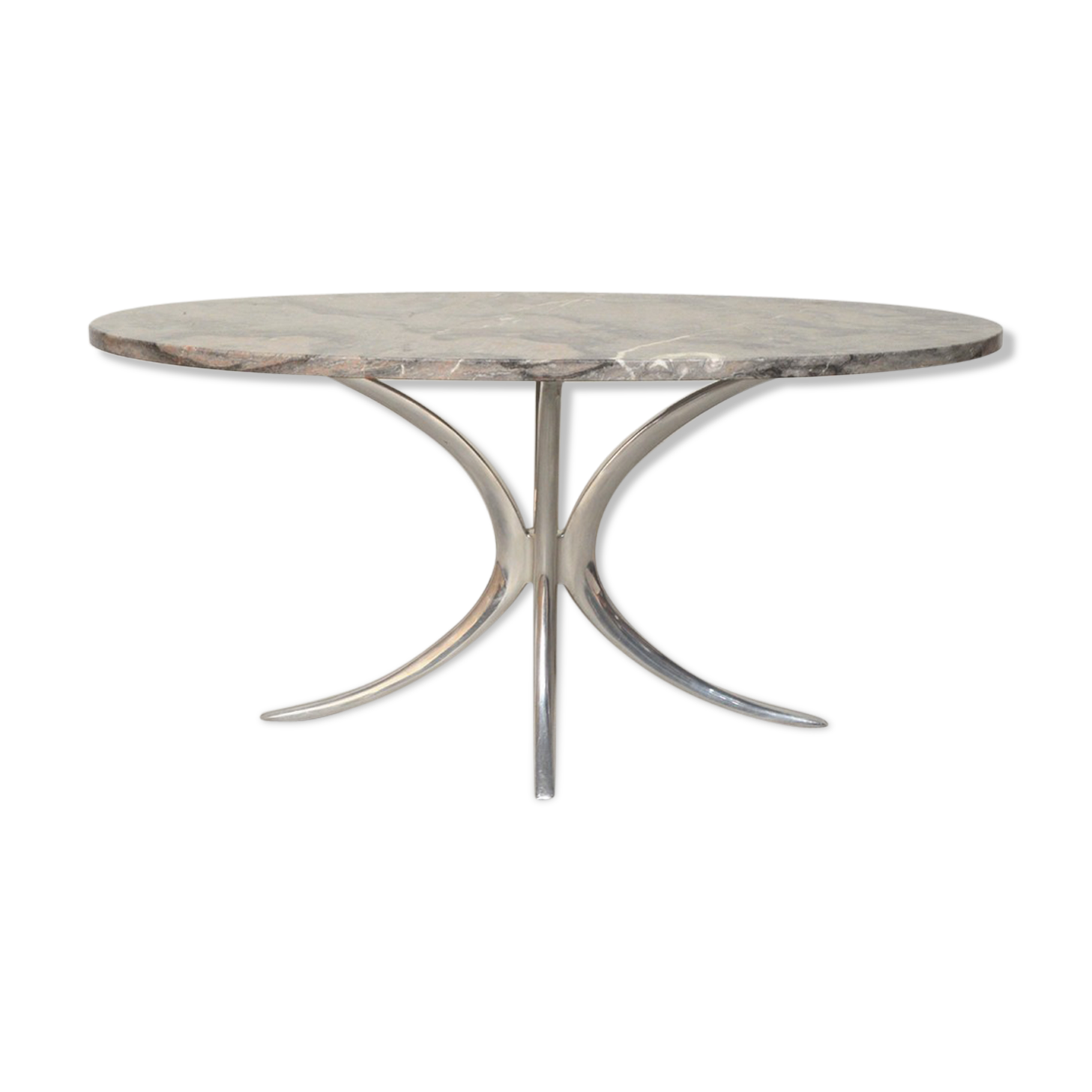 Chrome and marble table, Italy 1970