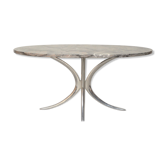 Chrome and marble table, Italy 1970