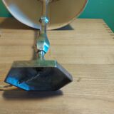 Silver metal lamp with its lampshade