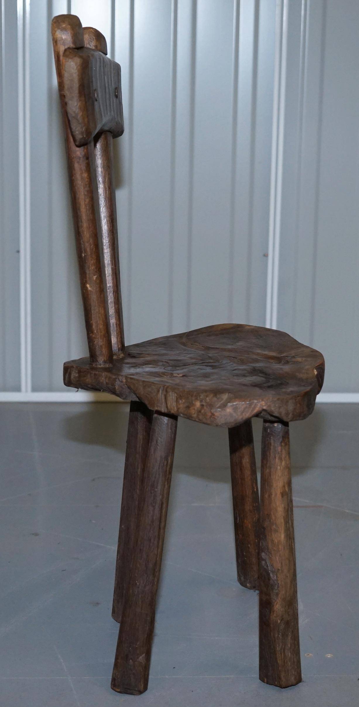 French nursing chair hand-carved in chestnut around 1760