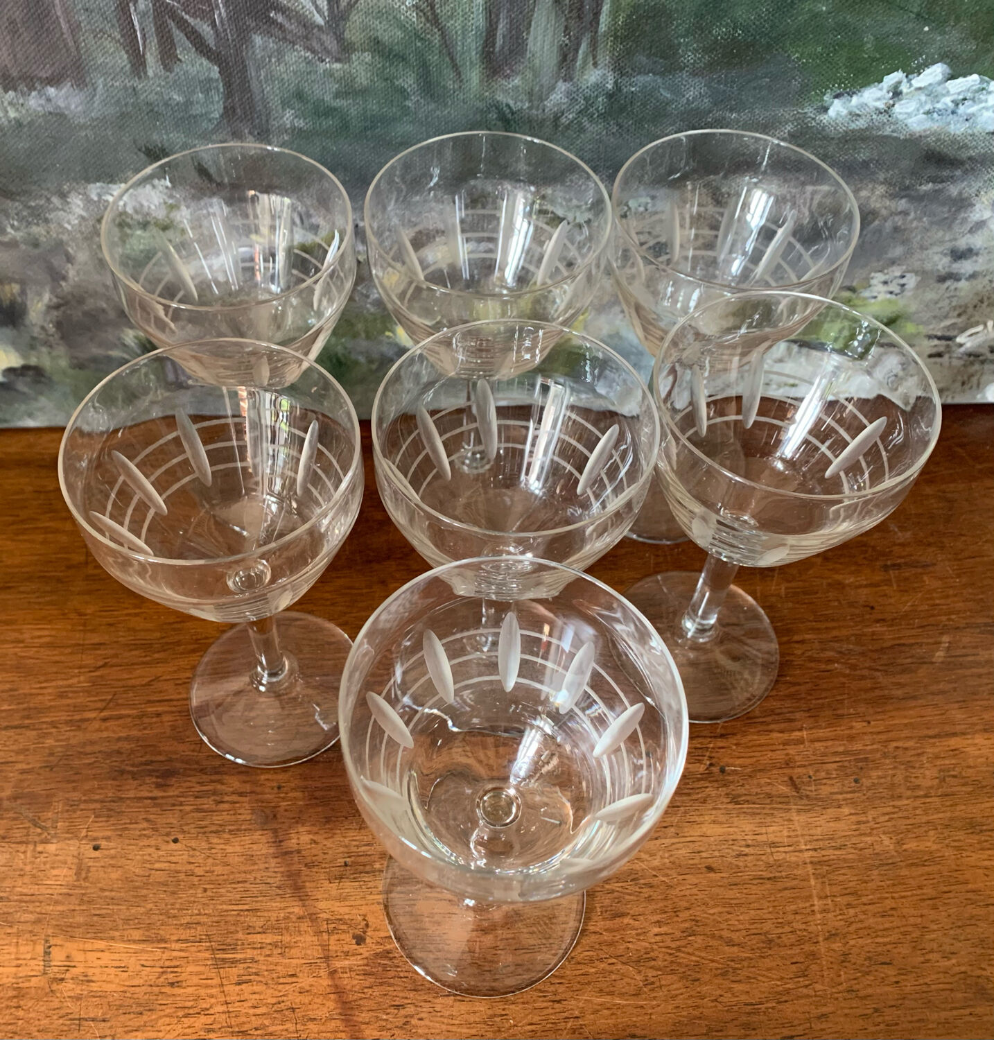6 wine glasses