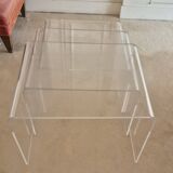Trio of Roche Bobois Nesting Tables in Altuglass
