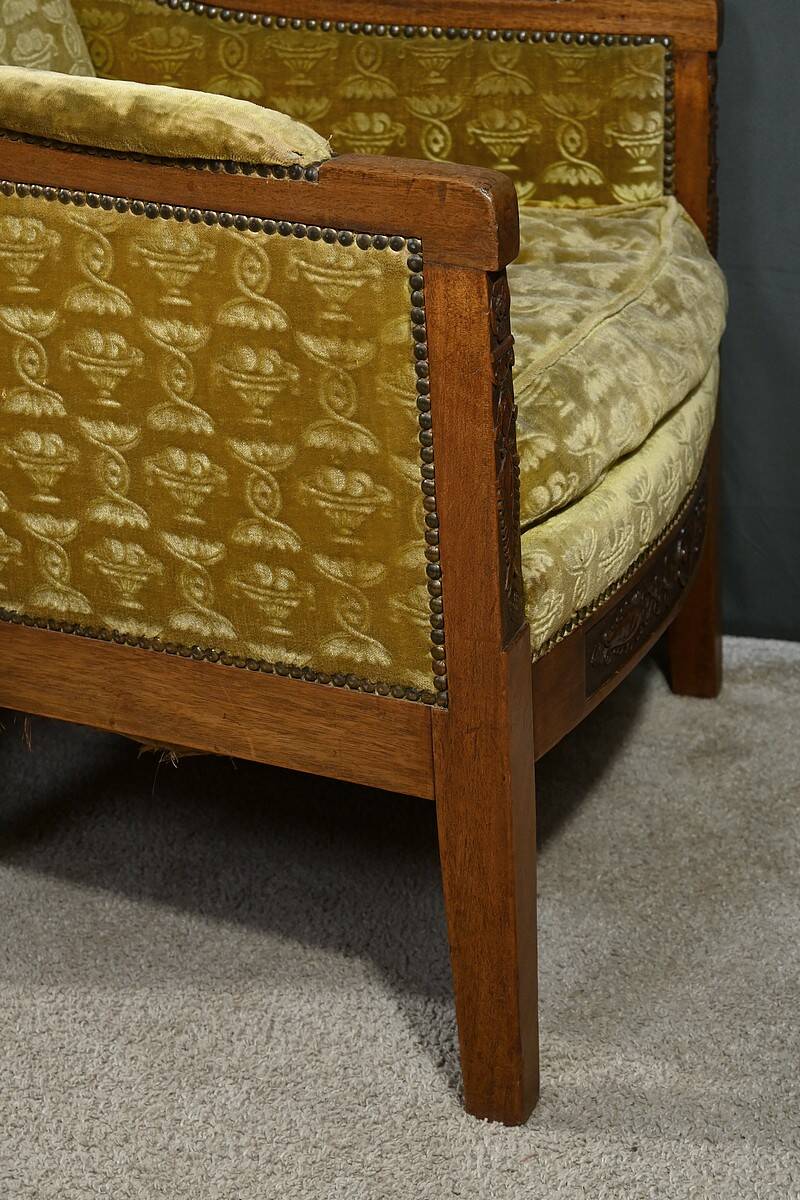Pair of "Bergère" Armchairs in Mahogany, Empire Period – Early 19th Century