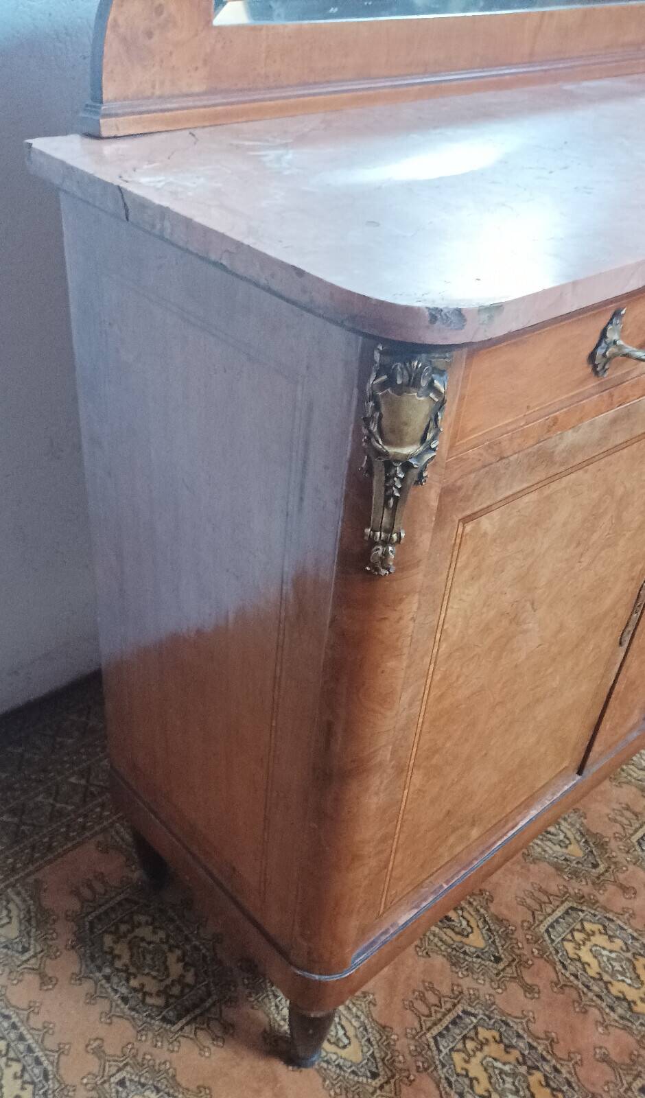Art Deco walnut burl buffet