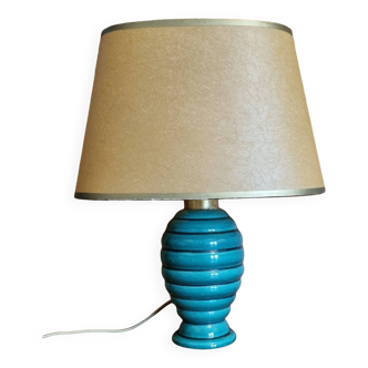 Vintage 50s bedside lamp in green ceramic