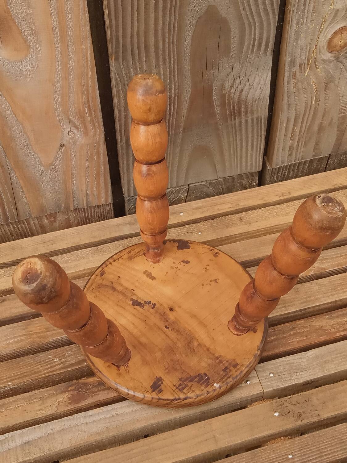 Oak tripod stool