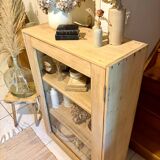 Raw wood display cabinet