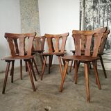 Set of 8 wooden bistro chairs