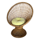 50s rattan armchair