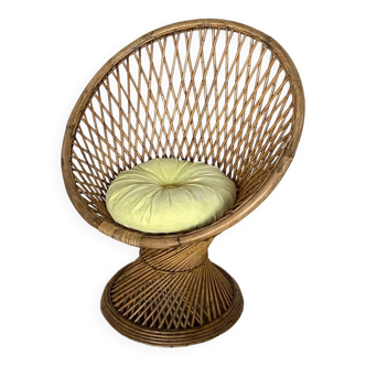 50s rattan armchair