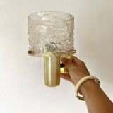 Set of 4 60s wall lights in champagne-colored resin