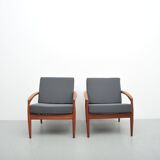 2x Model 121 Paper Knife armchairs by Kai Kristiansen for Magnus Olsen