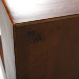 Kurt Østervig Low Walnut Sideboard with Bookcase Top 1950s