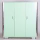 Turquoise Bauhaus three door wardrobe made in 1930s Czechia by Vichr a spol.