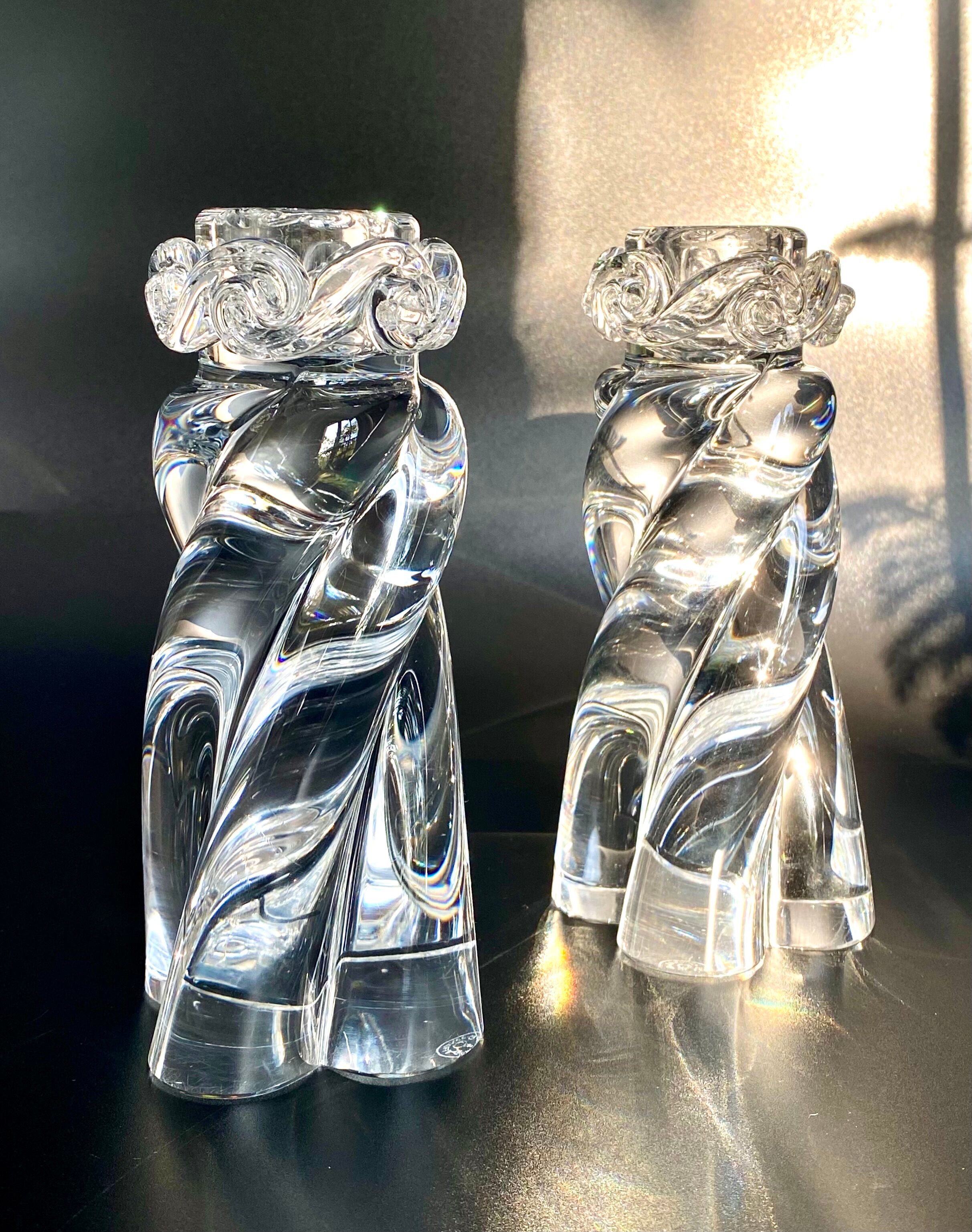 Pair of candlesticks Baccarat Aladin model