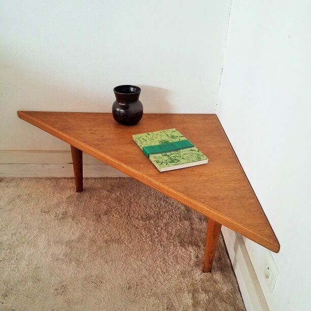 Oak tripod angle low table