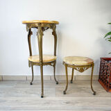 Pair of marble and bronze harnesses