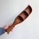 Vintage teak serving dish with 3 sections #2