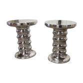 Pair of stools Chrome aluminium Eichholtz 2000