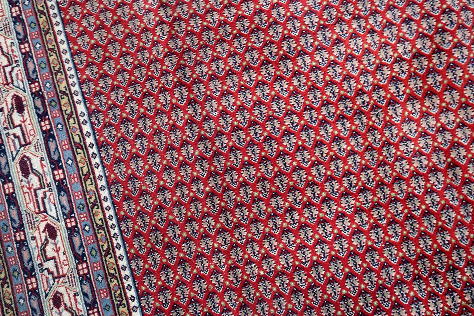 Handmade vintage Indian Seraband rug 204cm x 252cm 1970s