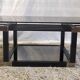 Designer coffee table in metal and smoked glass, 70s-80s