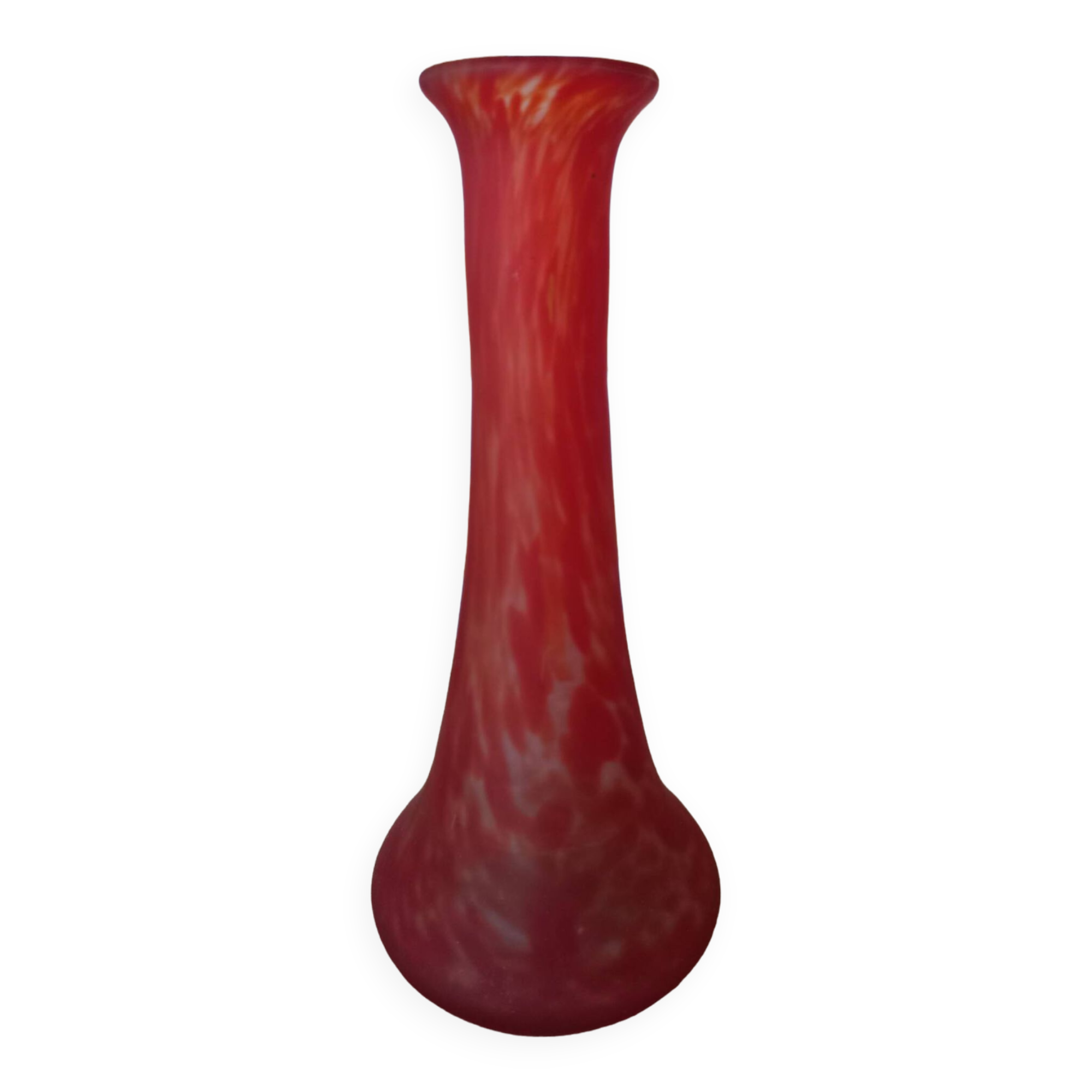 Red glass paste vase