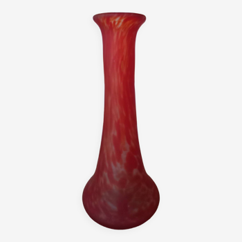 Vase pâte de verre rouge