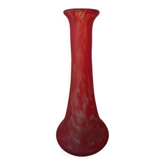 Vase pâte de verre rouge