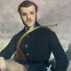 French school early 20th century, Portrait of a hunter, oil on canvas signed
