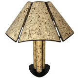 Large Cork and Black Metal Table Lamp, Germany, 1970s