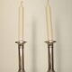 Pair of mid-century silver-plated metal candleholders
