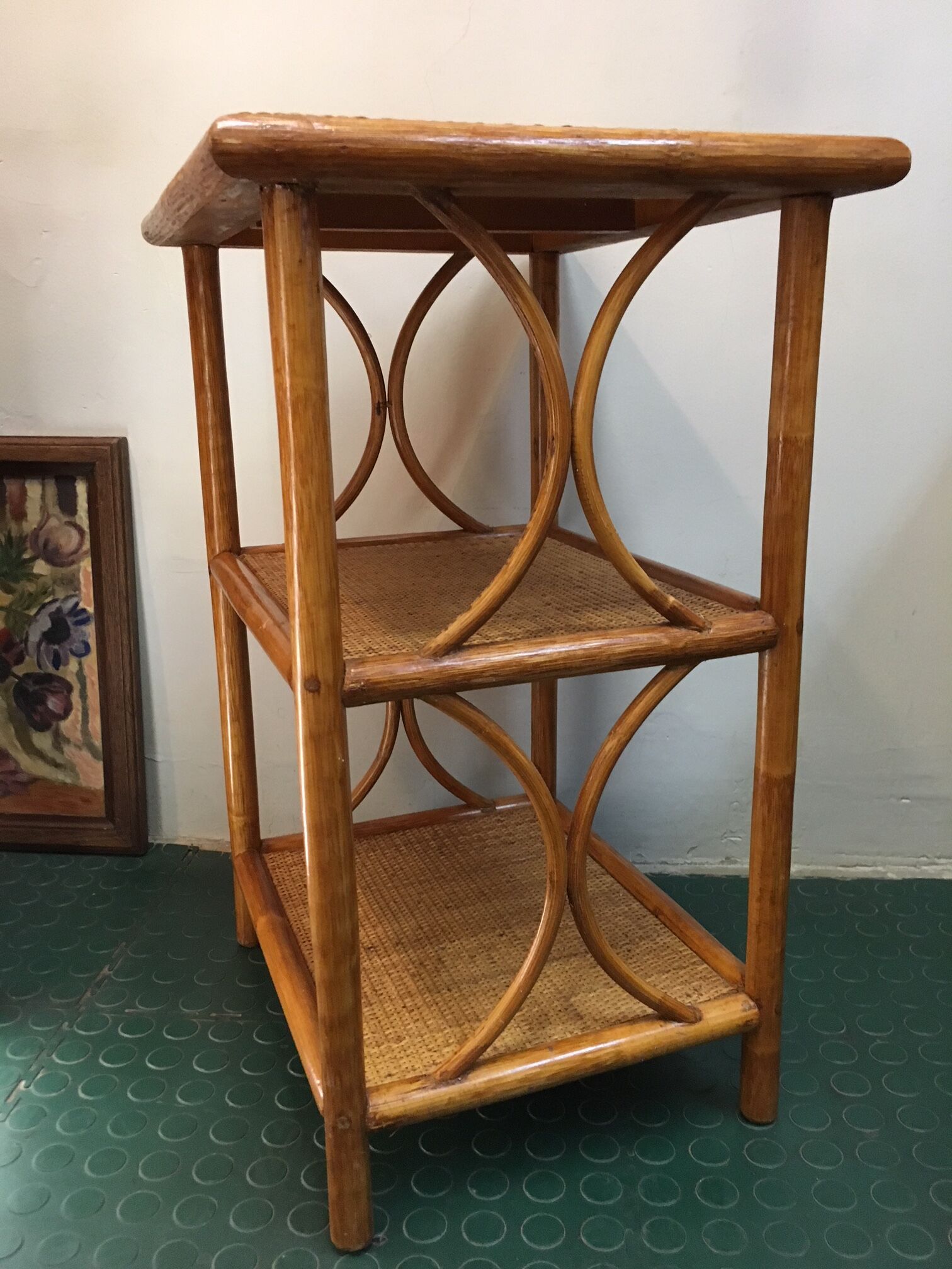 SHELF in RATTAN and WICKER 80s