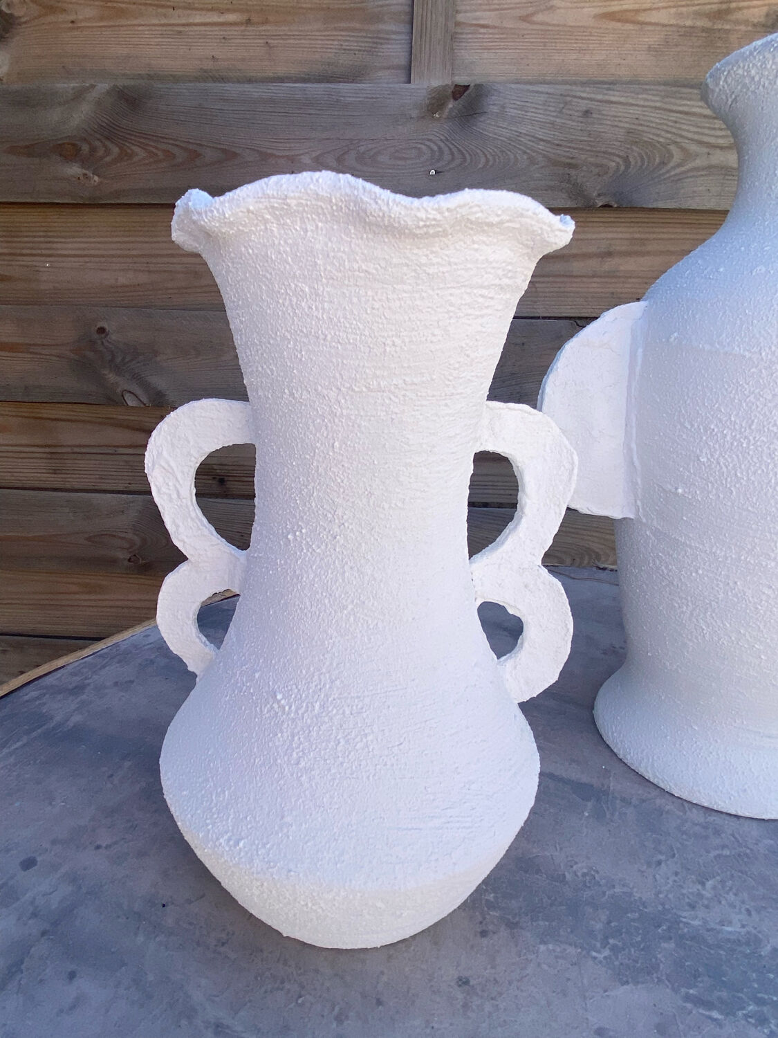 Pair of white vases