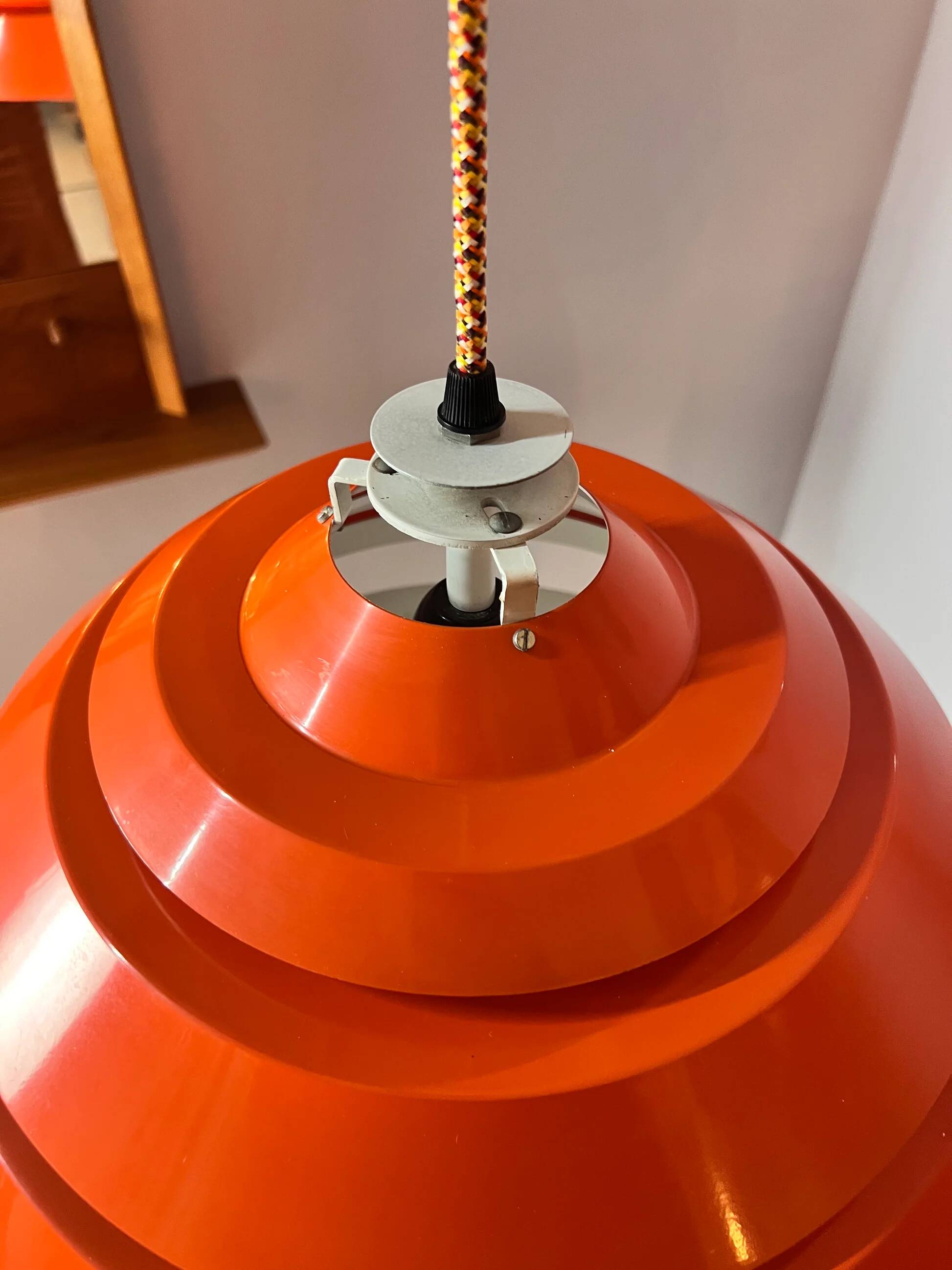 Orange pendant lamp by Hans-Agne Jakobsson for Lyfa
