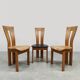 Vintage French design wooden dining chairs ‘Pierre Chapo style’