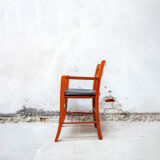 Beech and leather armchairs Model Marocca by Vico Magistretti for De Padova Italia Year 1987