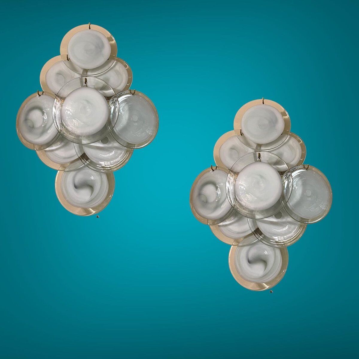 Murano Glass Disc Sconces, 1970s, Set of 2