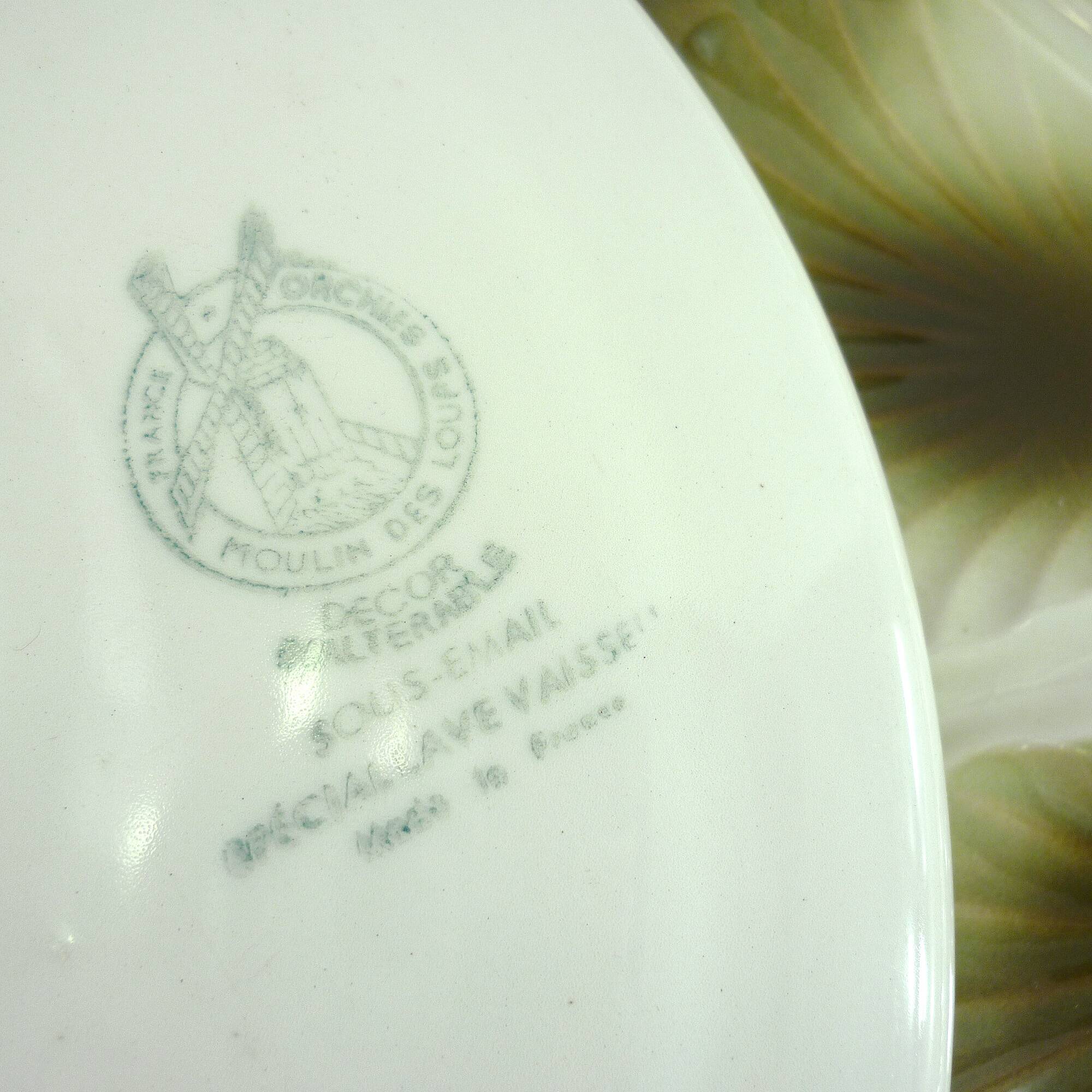 6 Orchies Moulin des Loups oyster plates from France - vintage 1970s