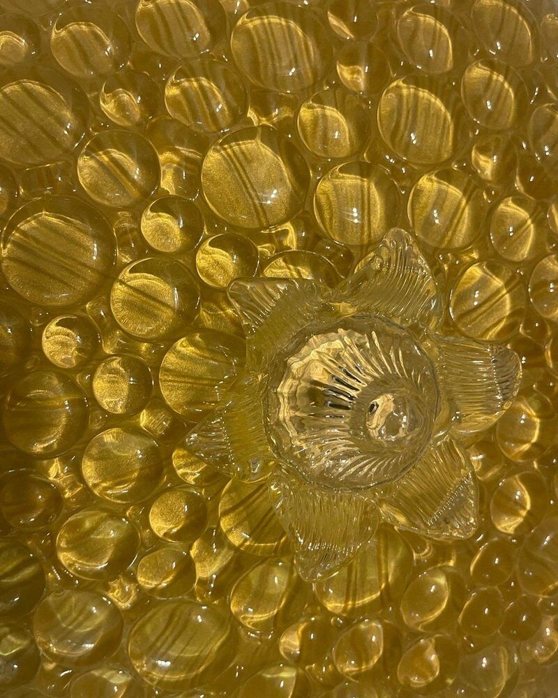 Venetian murano glass flushmount light, 1970s