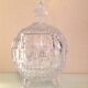 Globe candy box on tripod legs in chiseled glass / vintage 60s-70s