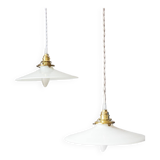 Flat Opaline pendant light