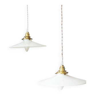 Flat Opaline pendant light