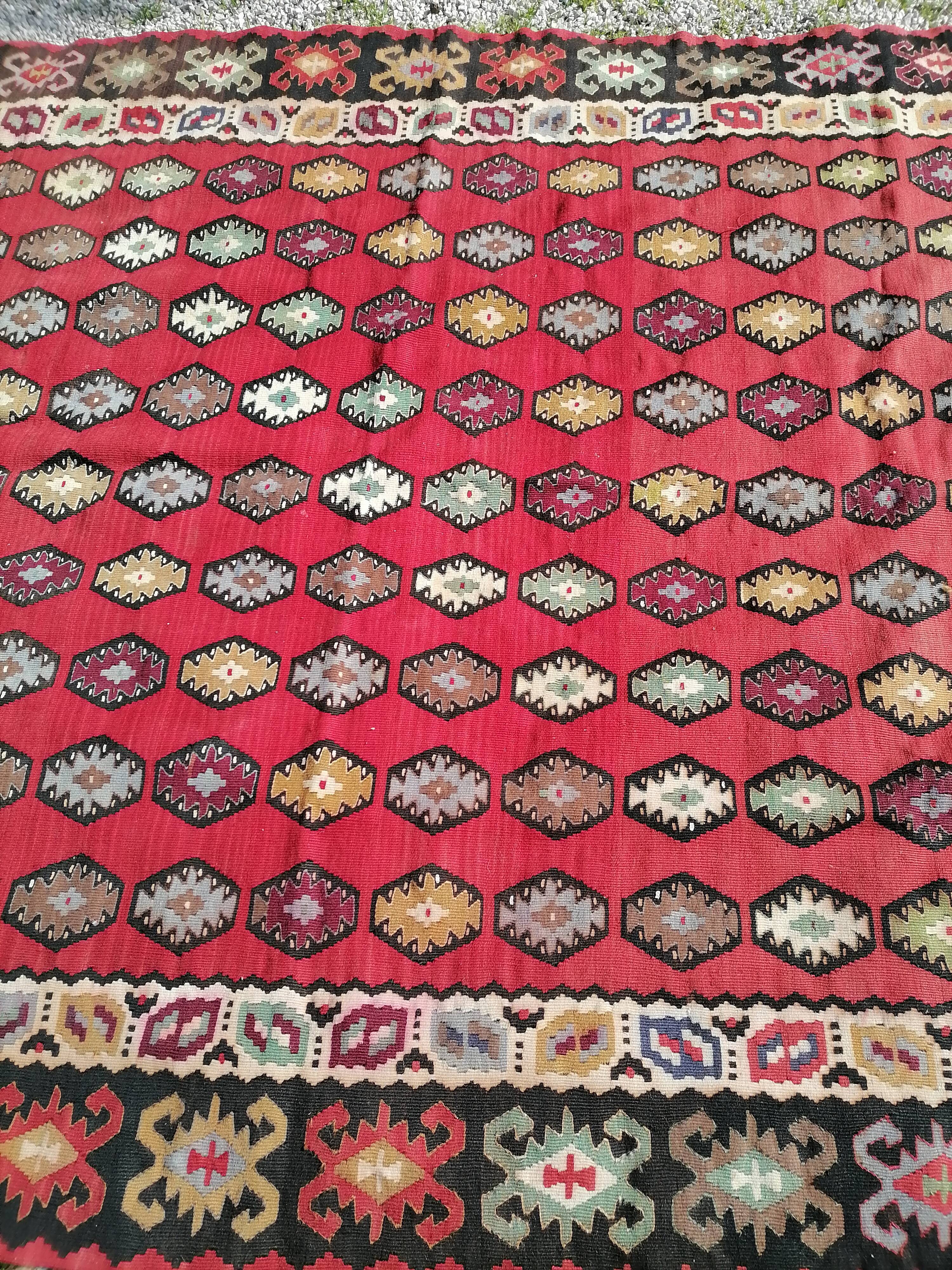 Tapis d'orient kilim double face années 40-50 300 x 205