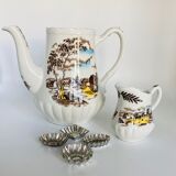 Cafetière faïence anglaise et son pot à lait